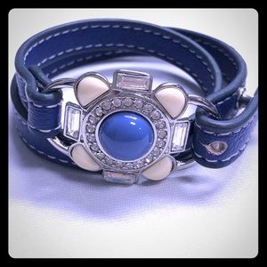 Lia Sophia Double Wrap Leather Bracelet w/Flower